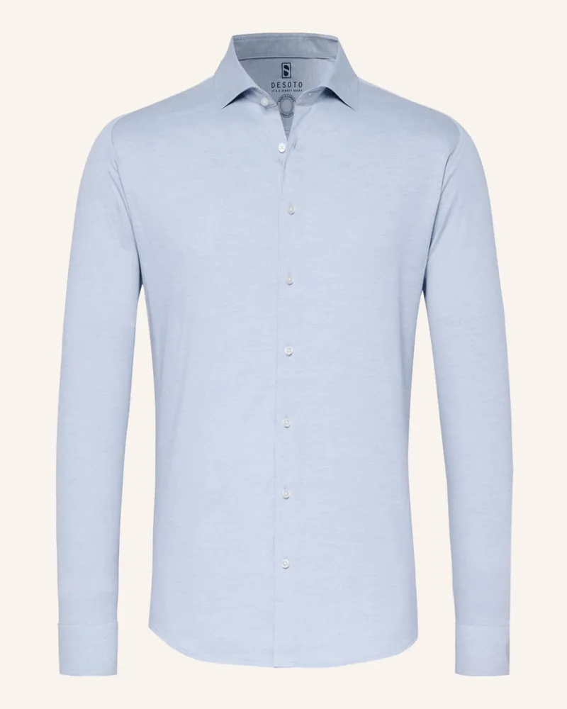 DESOTO Jerseyhemd Slim Fit blau Hellblau