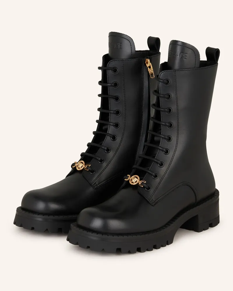Versace Schnürboots Schwarz