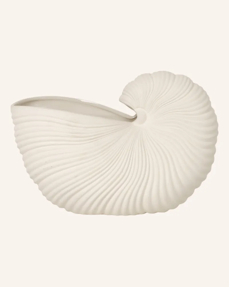 ferm LIVING Blumentopf Shell weiss Creme