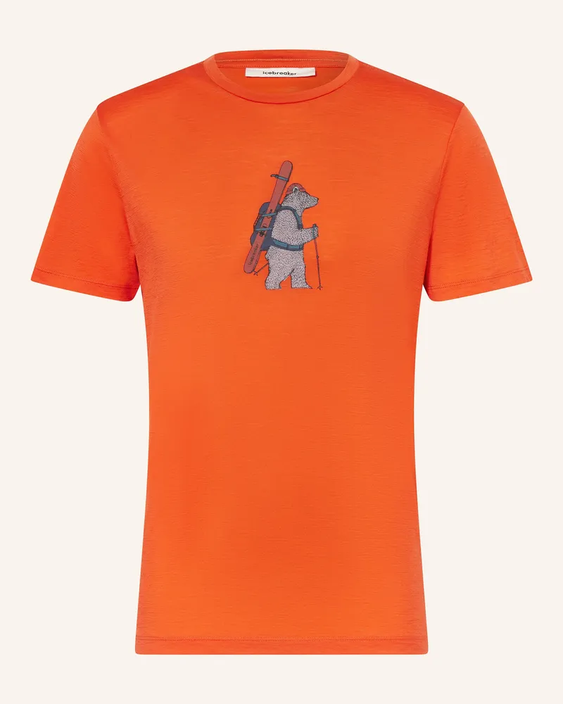 Icebreaker T-Shirt aus Merinowolle Orange