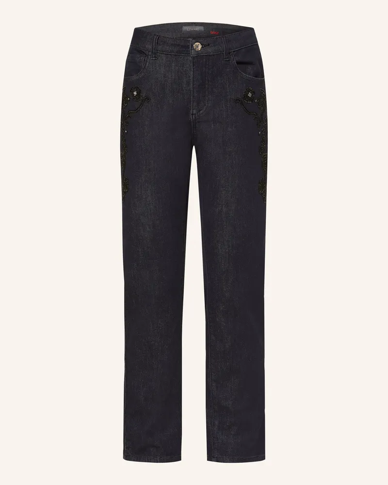 Elena Mirò Straight Jeans Mit Schmucksteinen Und Pailletten blau 034