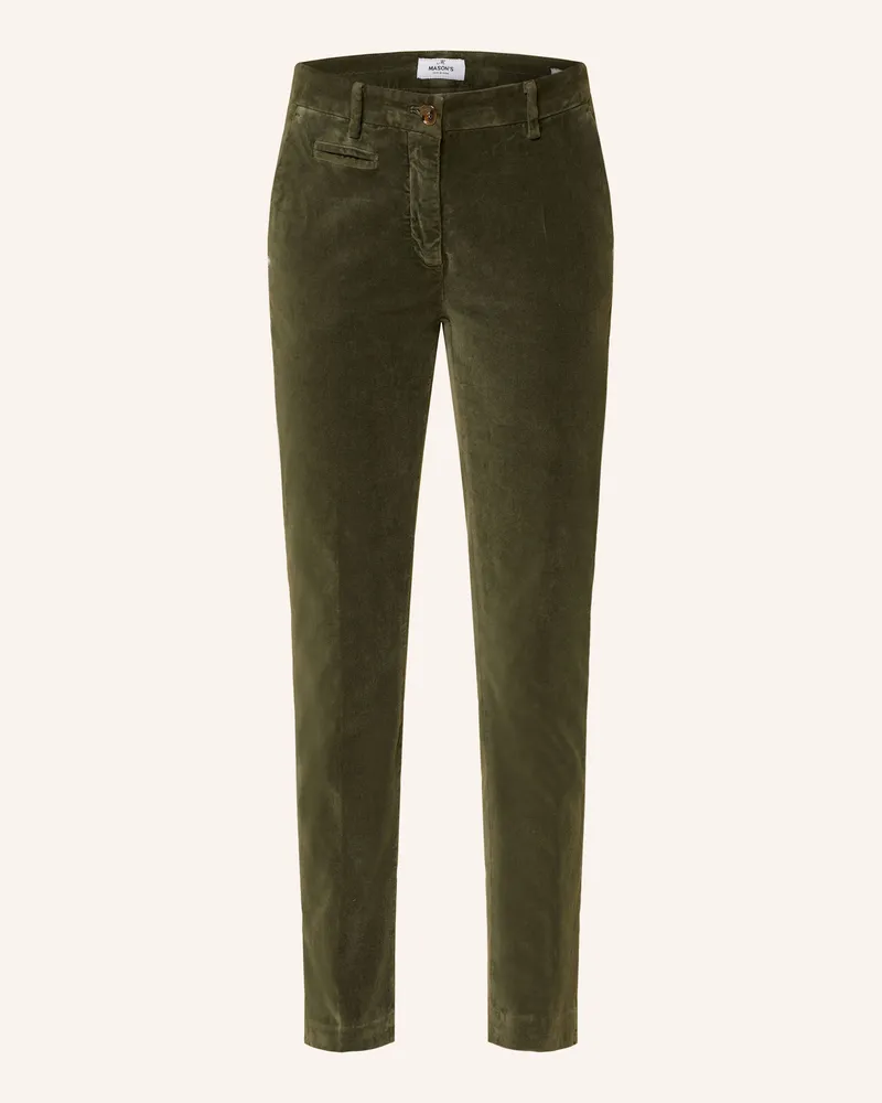 Mason's Marlenehose NEW YORK aus Cord Dunkelgrün