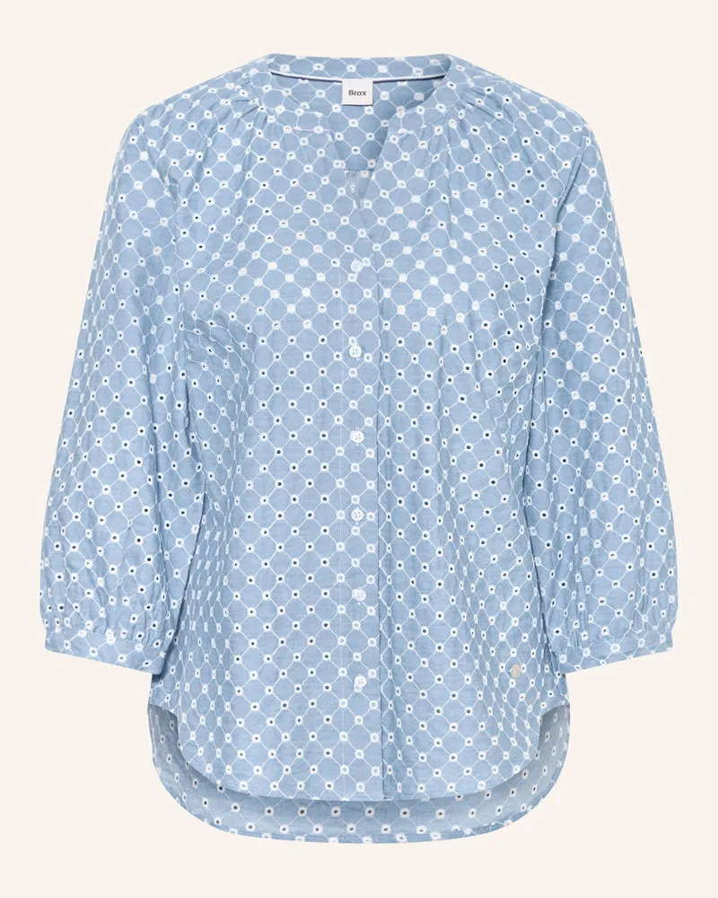 Brax Bluse Velia Aus Lochspitze Mit 3/4-Arm blau Blau