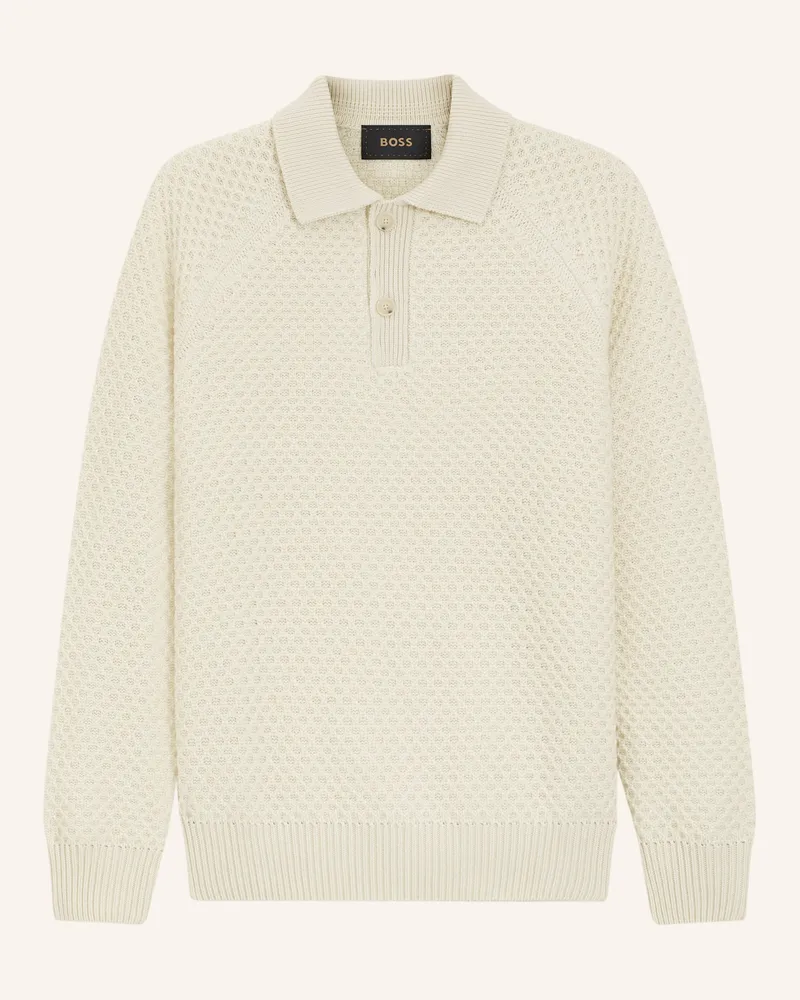 HUGO BOSS Pullover L-ULAN Relaxed Fit Weiss