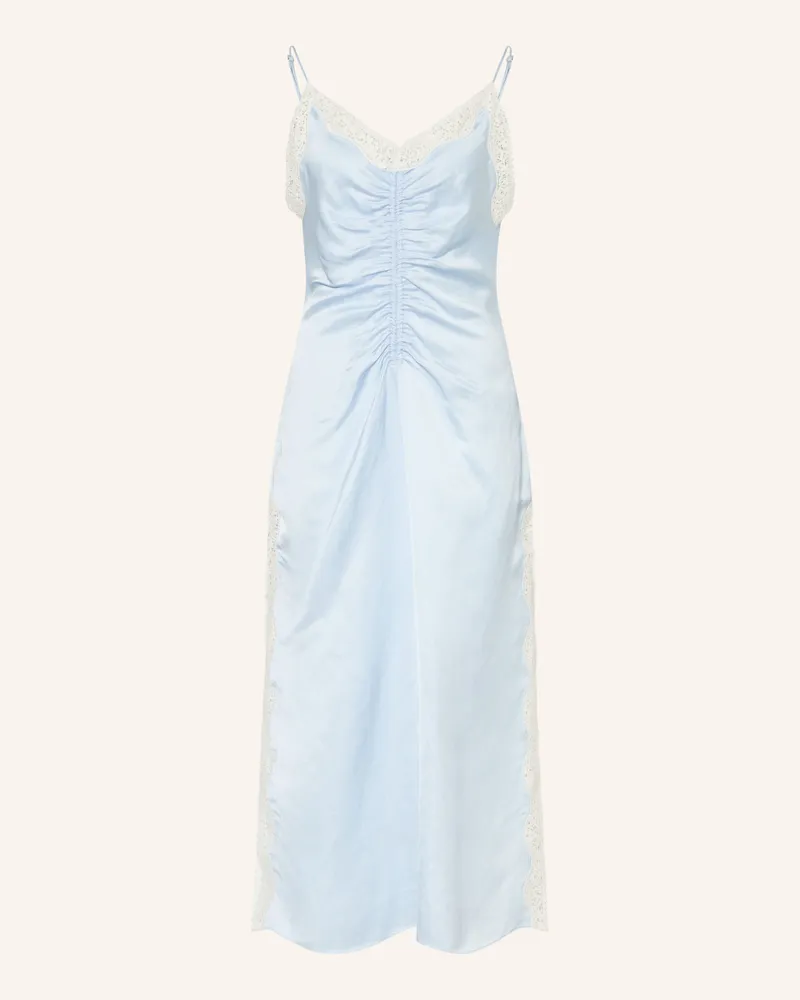 Sandro Satinkleid Mit Spitze blau Hellblau