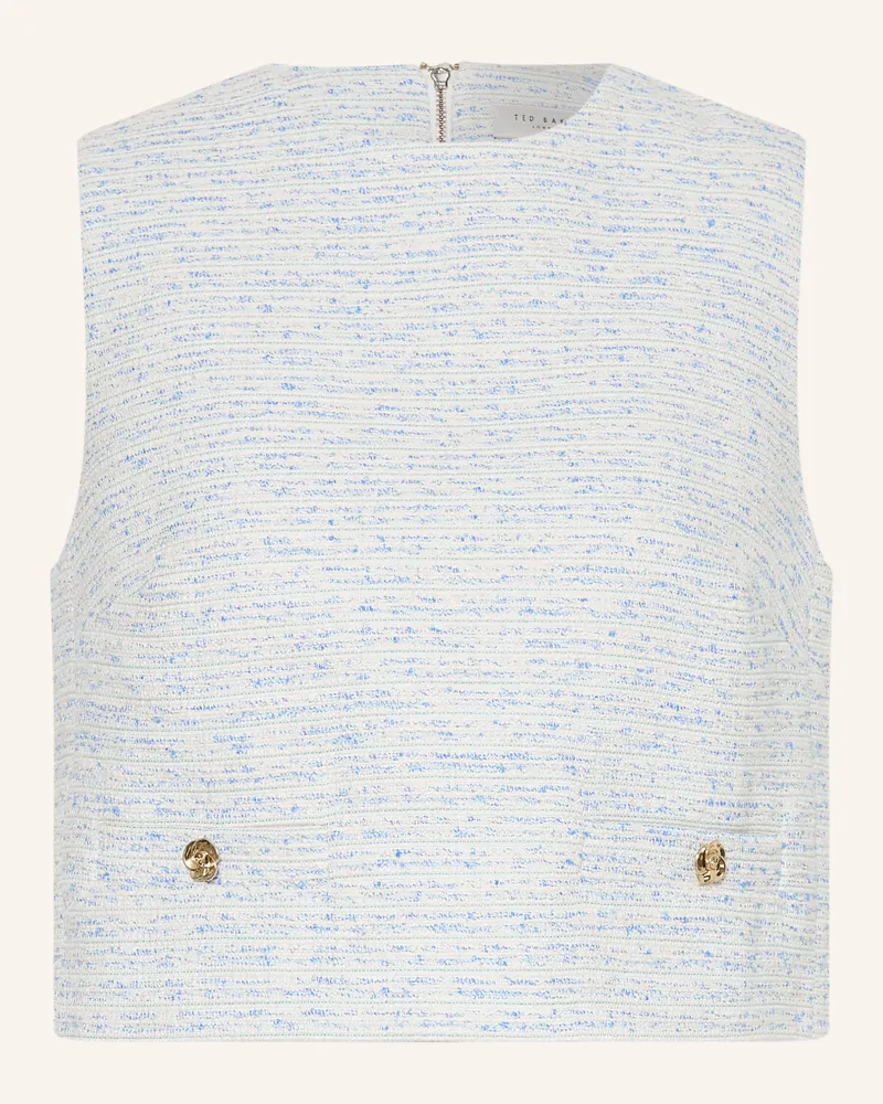 Ted Baker Bouclé-Top ACADIEP mit Glitzergarn Blau