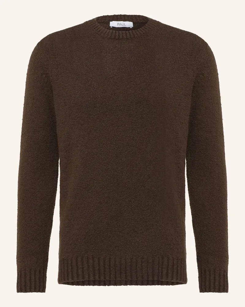 paul Bouclé-Pullover braun Dunkelbraun