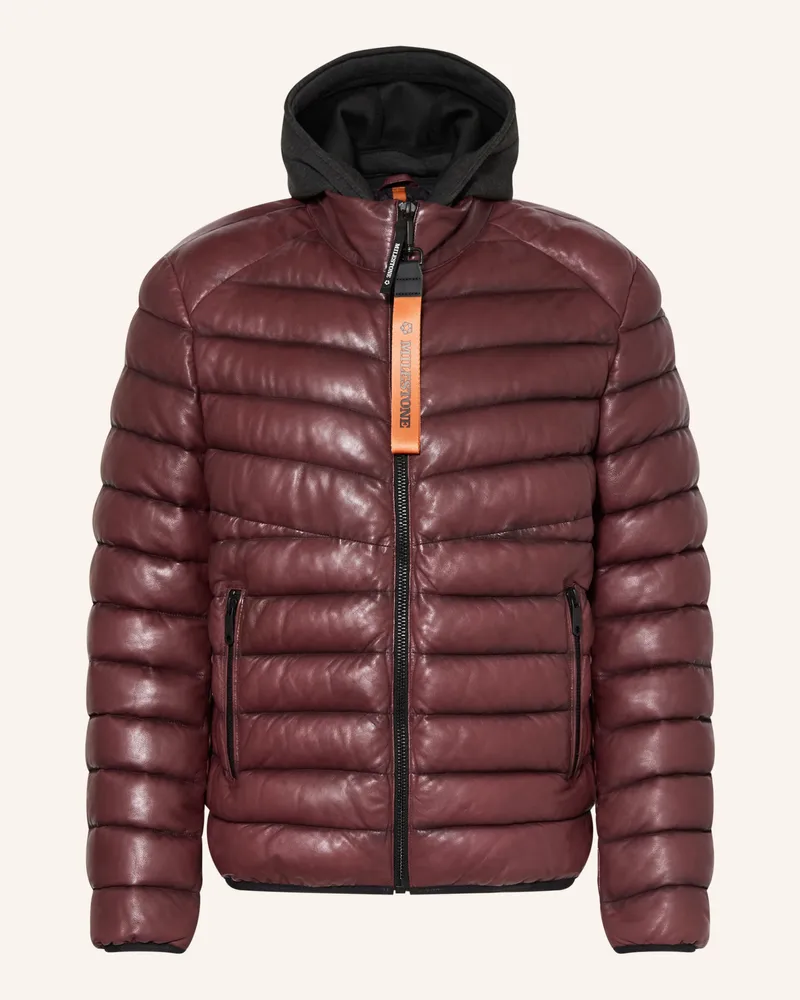 Milestone Steppjacke Msharvey Aus Leder Mit Herausnehmbarer Blende rot Dunkelrot
