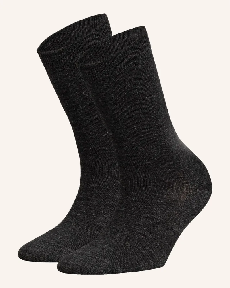 Falke 2er-Pack Socken Softmerino grau Dunkelgrau