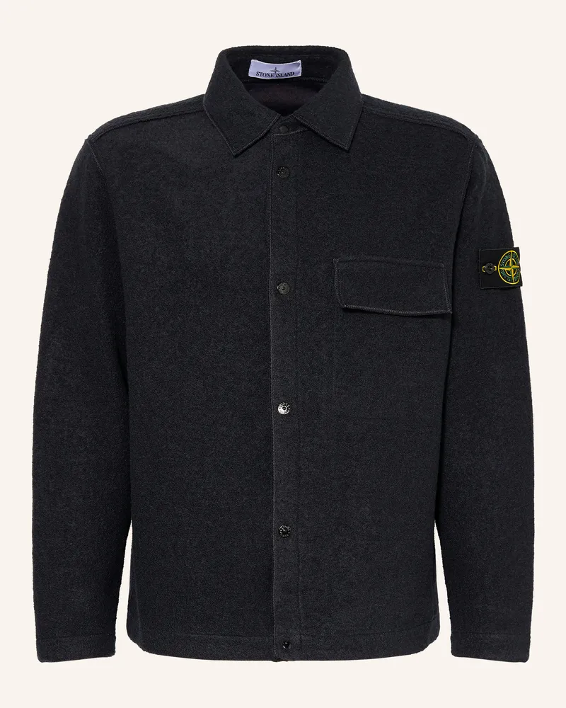 Stone Island Overjacket Aus Bouclé blau Dunkelblau