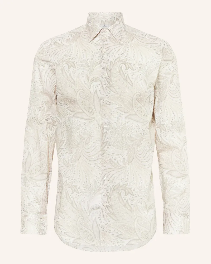 Etro Jacquard-Hemd Slim Fit Oliv