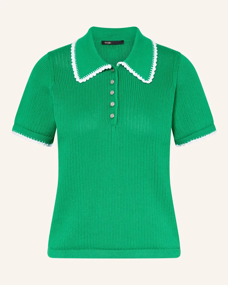Maje Strick-Poloshirt Grün