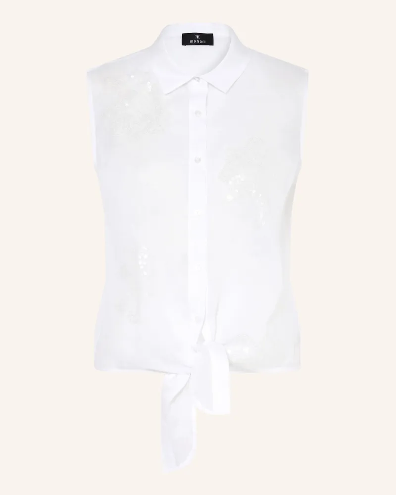 monari Blusentop Mit Pailletten weiss Weiss