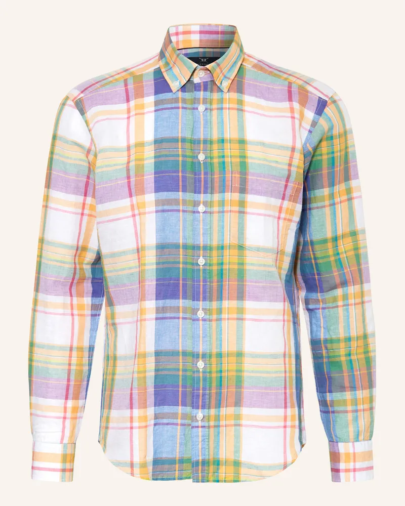 Strokesman's Hemd Regular Fit mit Leinen Weiss