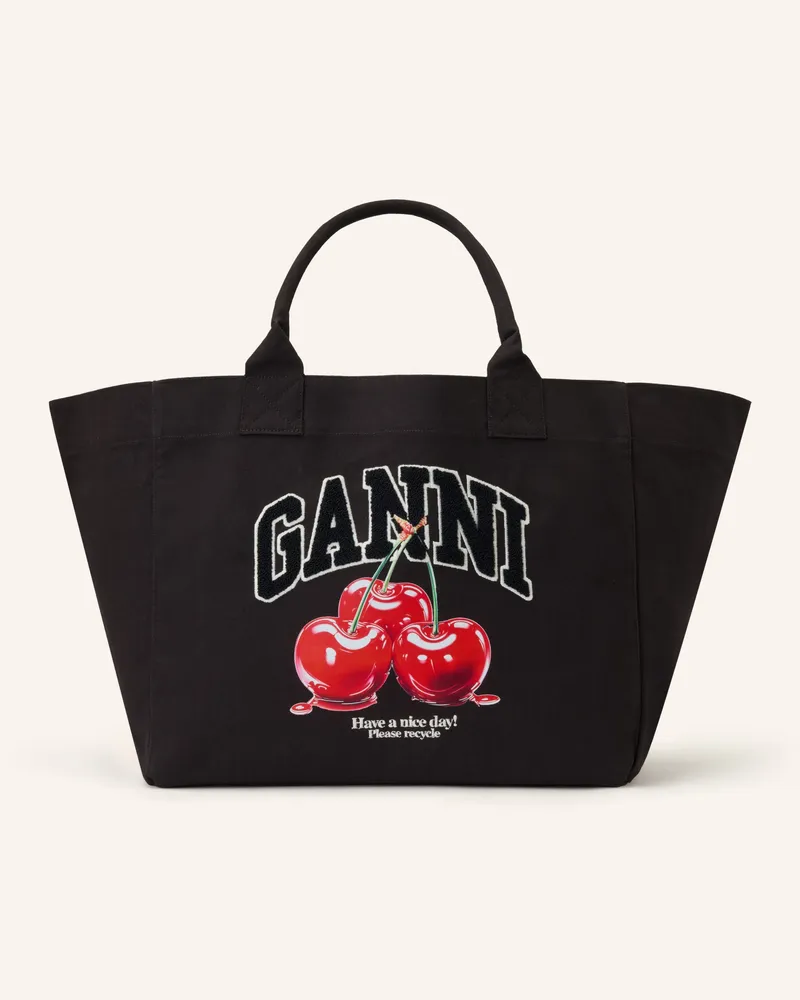 Ganni Shopper Xxl schwarz Schwarz