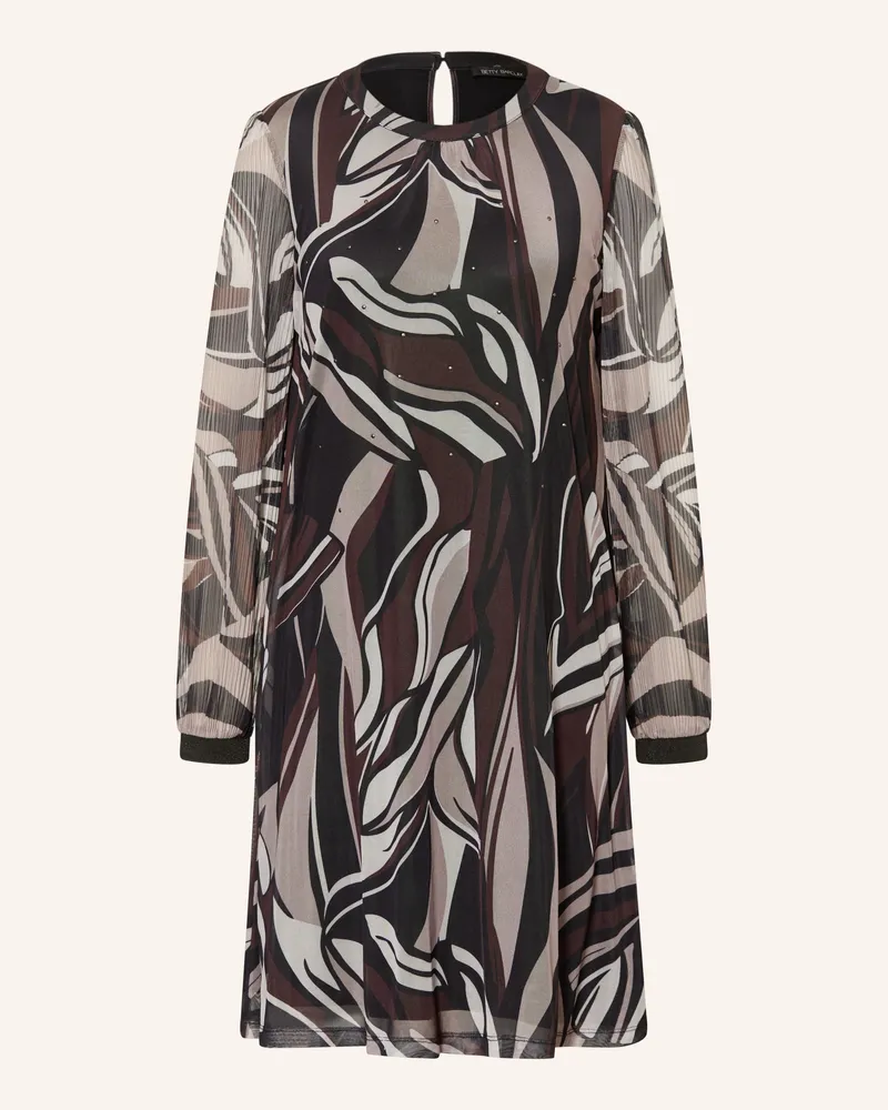 Betty Barclay Mesh-Kleid Mit Plissees Und Glitzergarn beige Dunkelbraun