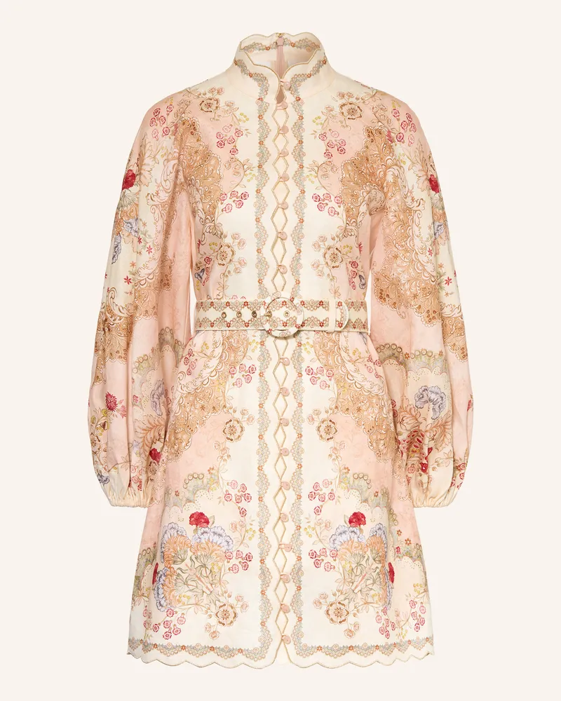 Zimmermann Leinenkleid Daylight Mit Glitzergarn beige Creme