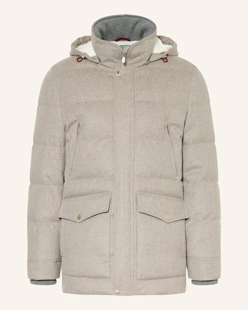 Brunello Cucinelli Daunenparka grau Hellgrau