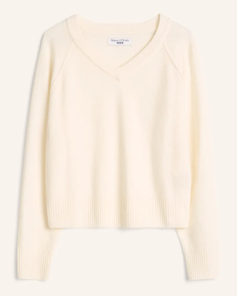 Marc O'Polo V-Neck-Pullover weiss Weiss