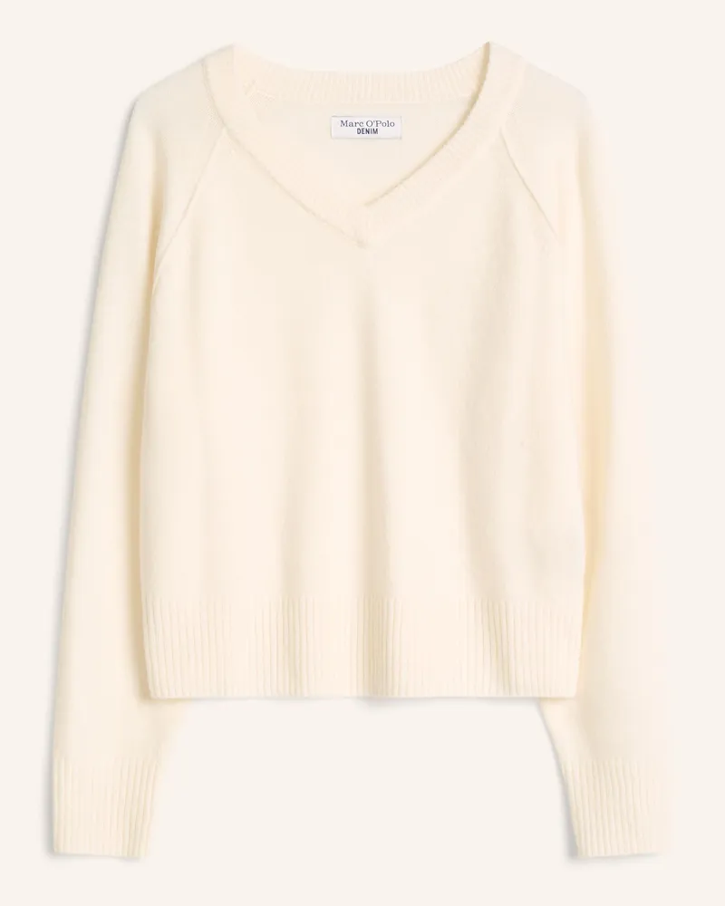 Marc O'Polo V-Neck-Pullover weiss Weiss