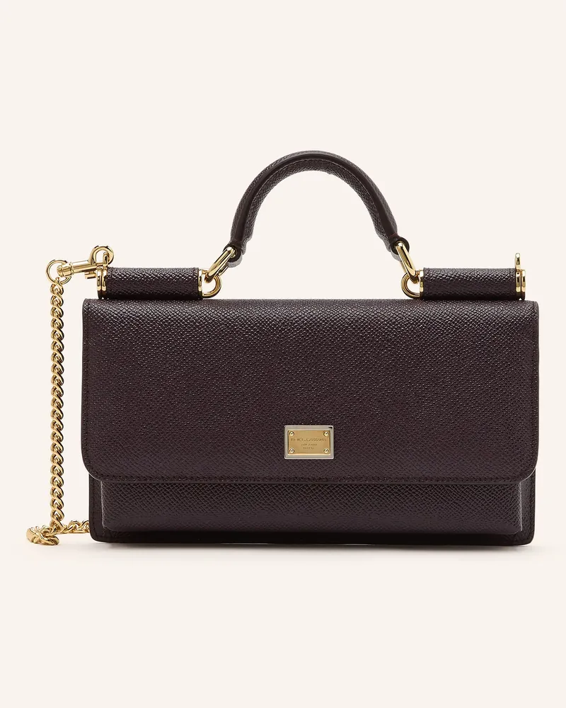 Dolce & Gabbana Umhängetasche Miss Sicily Mini lila Dunkelbraun