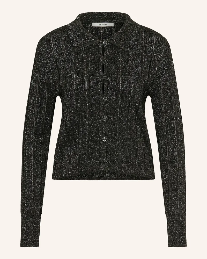 Gestuz Strickjacke GZMABEL mit Glitzergarn Schwarz