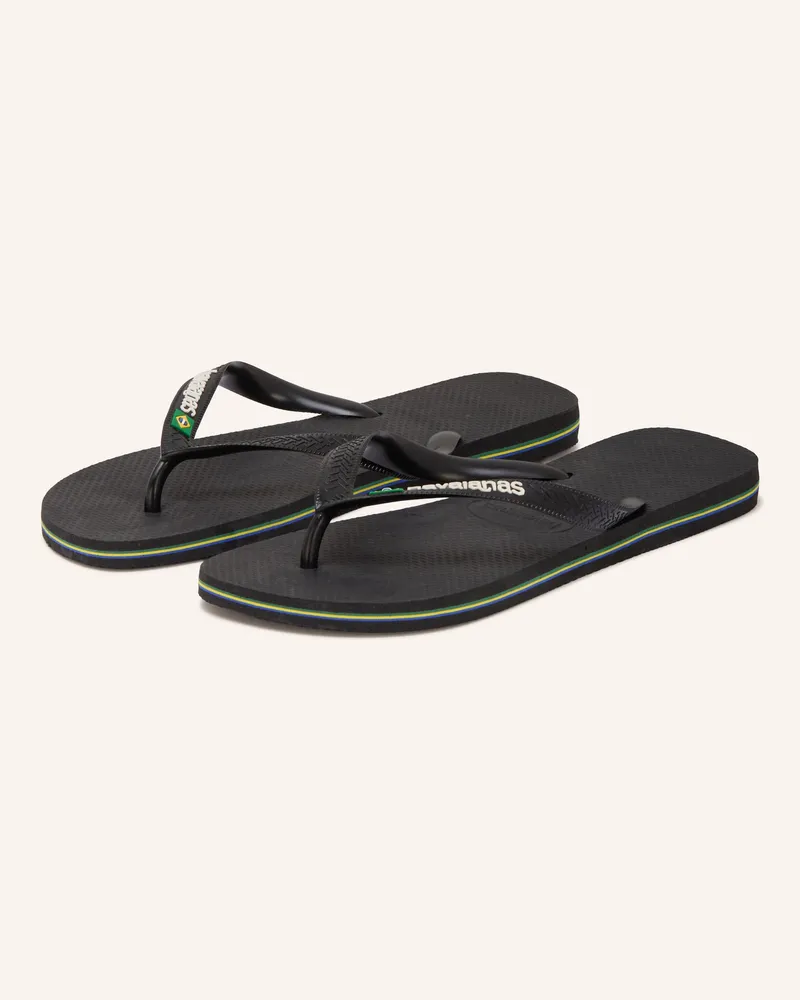 Havaianas Zehentrenner Brasil Logo schwarz Schwarz