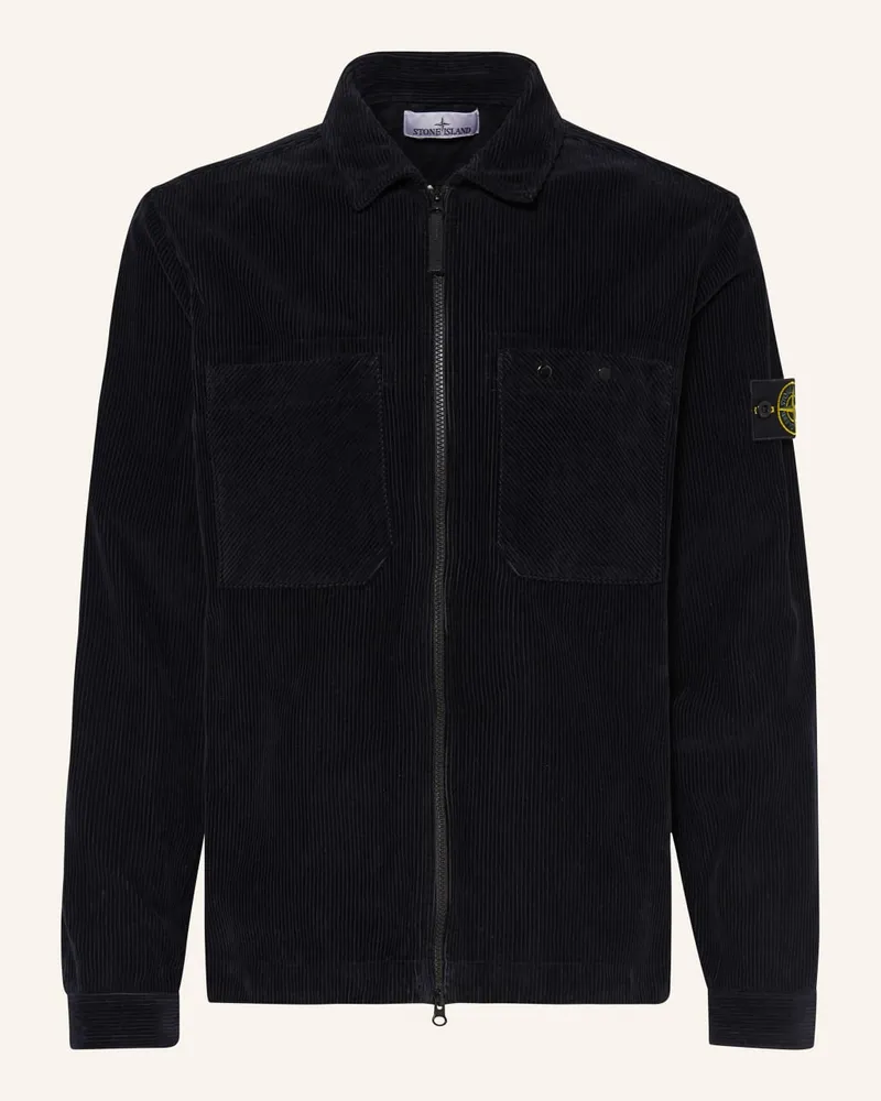 Stone Island Cord-Overjacket Blau