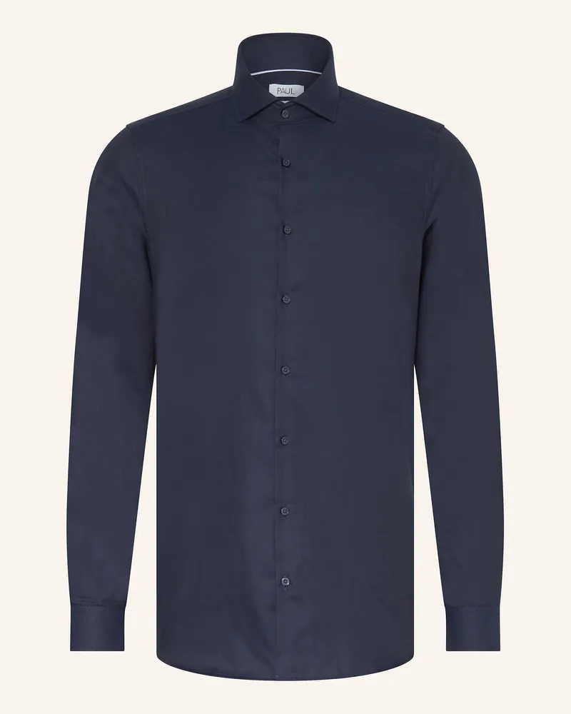 paul Hemd Slim Fit blau Dunkelblau