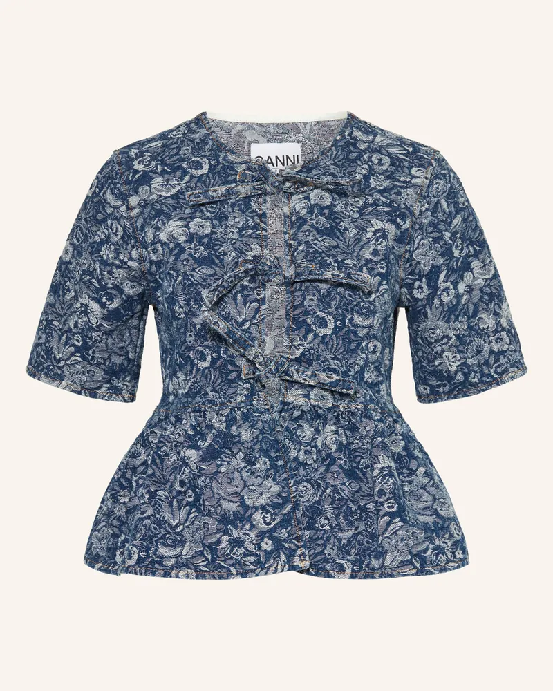 Ganni Jeansbluse blau Blau