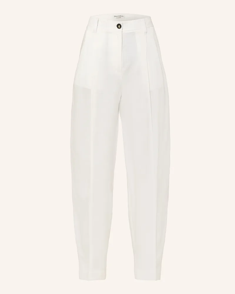 Marc O'Polo Hose Mit Leinen weiss Weiss