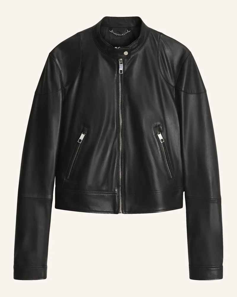 HUGO BOSS Leather Satera Regular Fit schwarz Schwarz