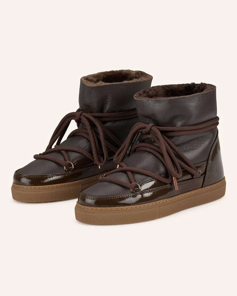 INUIKII Schnürboots GLOSS Dunkelbraun