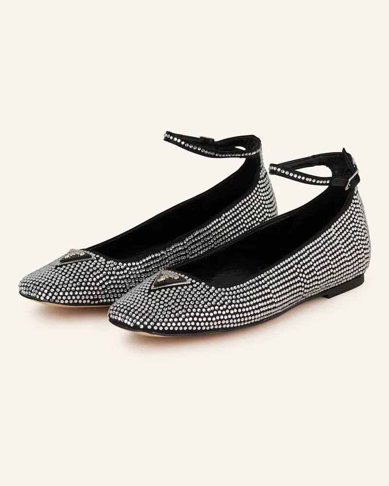 Guess Slingballerinas mit Schmucksteinen Silber