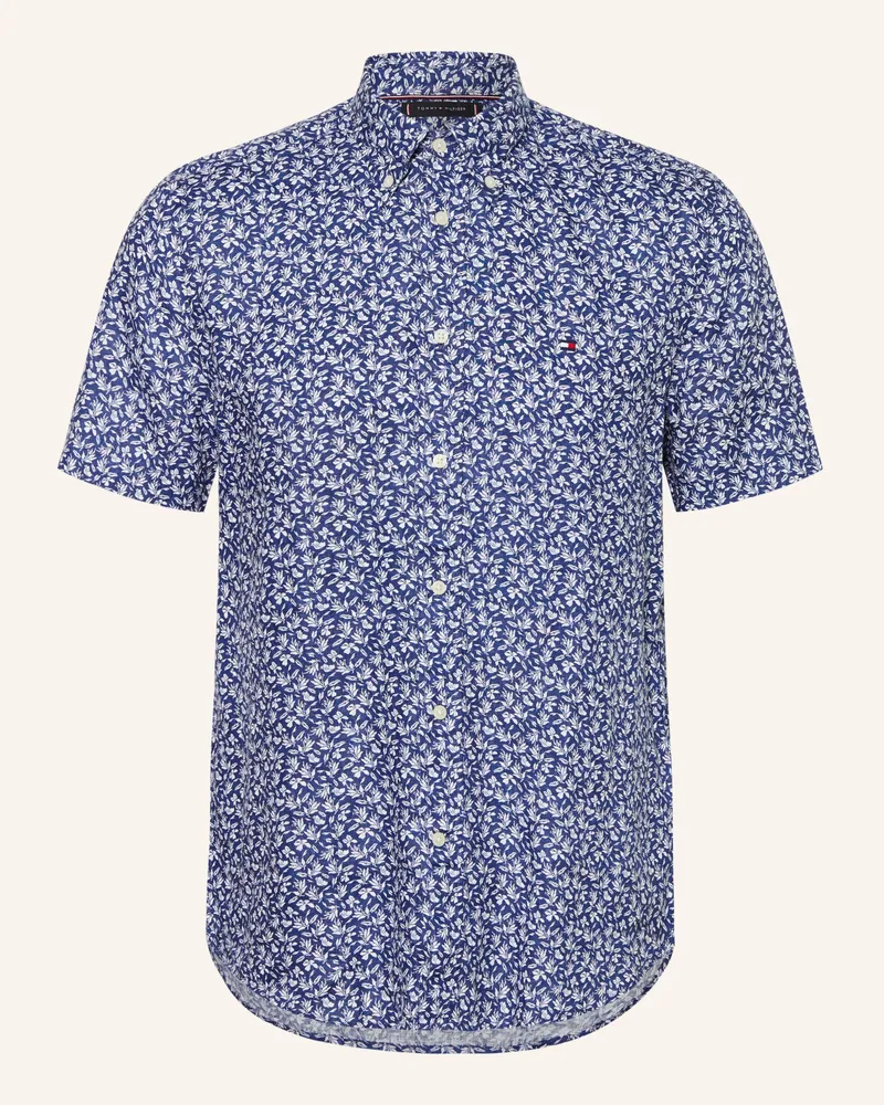 Tommy Hilfiger Kurzarm-Hemd Regular Fit aus Leinen Blau
