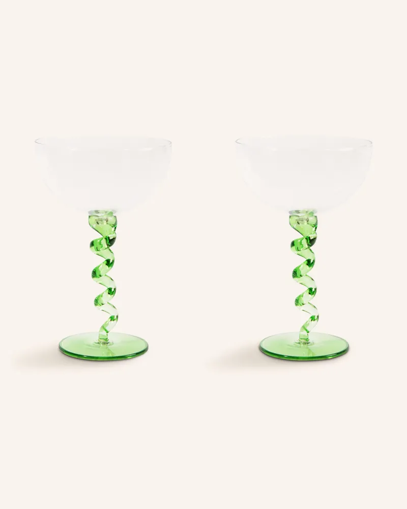 &k amsterdam 2er-Set Schalen Ice Spiral gruen Weiss