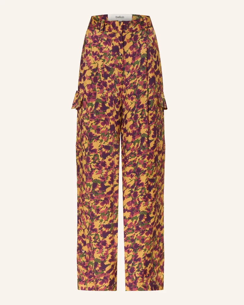 ba&sh Cargohose NARY aus Satin Dunkelgelb
