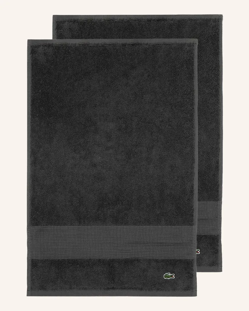 Lacoste Gästetuch 2er Set LLECROCO Dunkelgrau