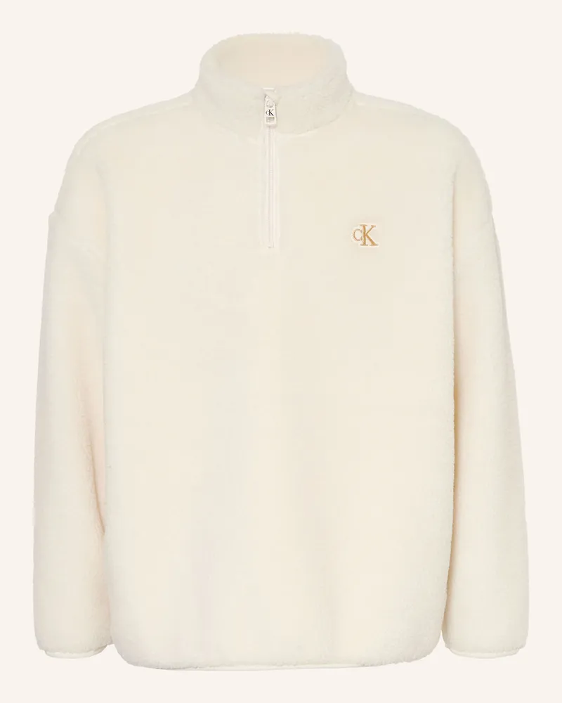 Calvin Klein Teddyfell-Troyer weiss Creme
