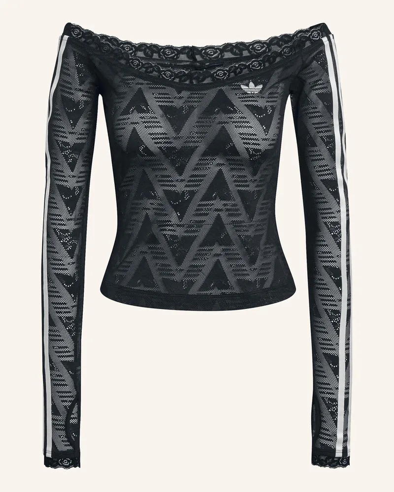 adidas Lace Bardot Top schwarz Schwarz