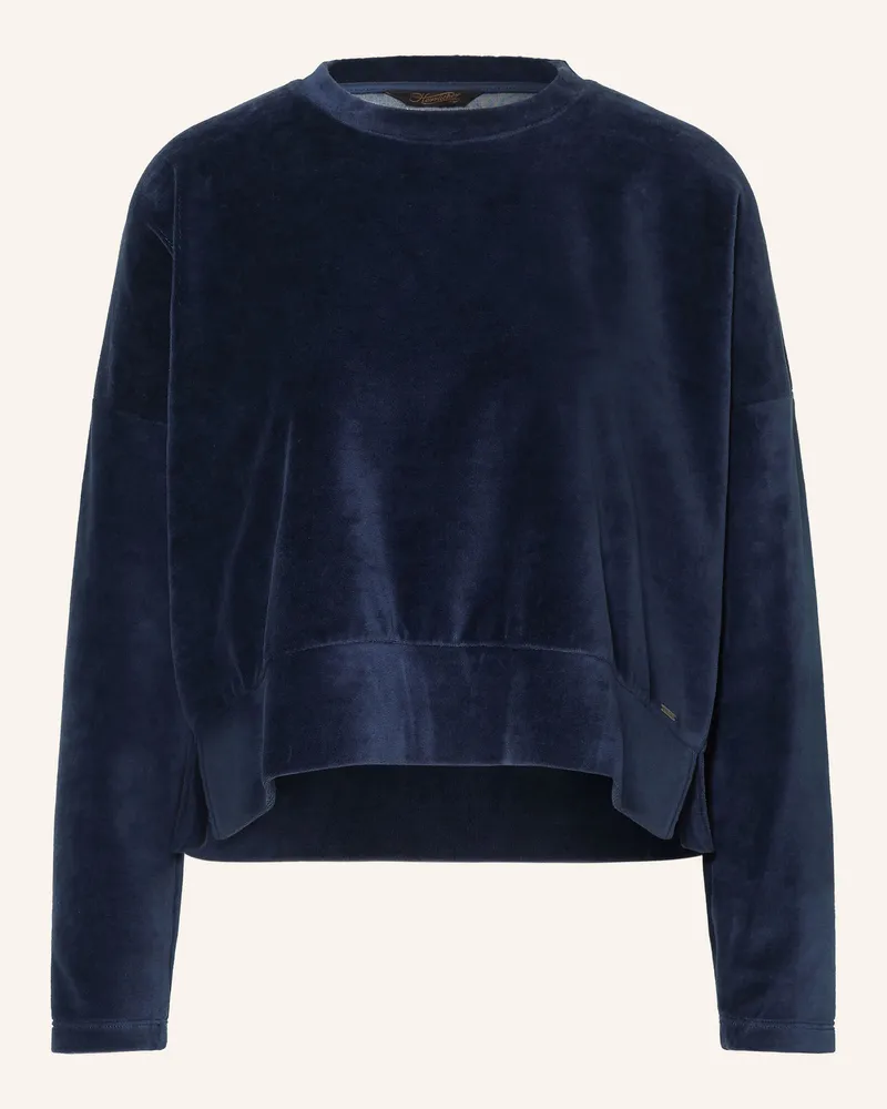 Herrlicher Sweatshirt Sena Aus Samt blau Dunkelblau