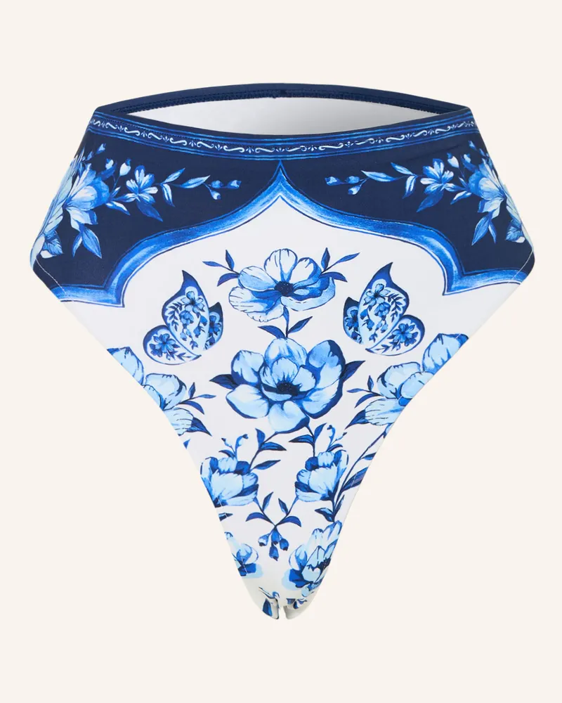 FARM Rio High-Waist-Bikini-Hose Porcelain Garden blau Blau