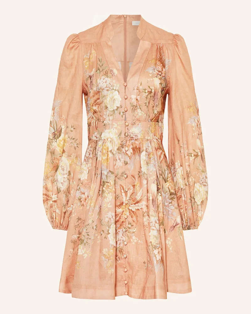 Zimmermann Cocktailkleid TALLOW aus Leinen Hellorange