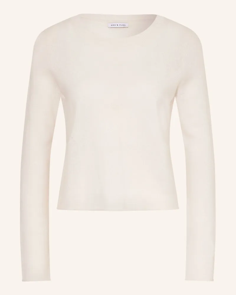 Mrs & HUGS Cashmere-Pullover weiss Ecru
