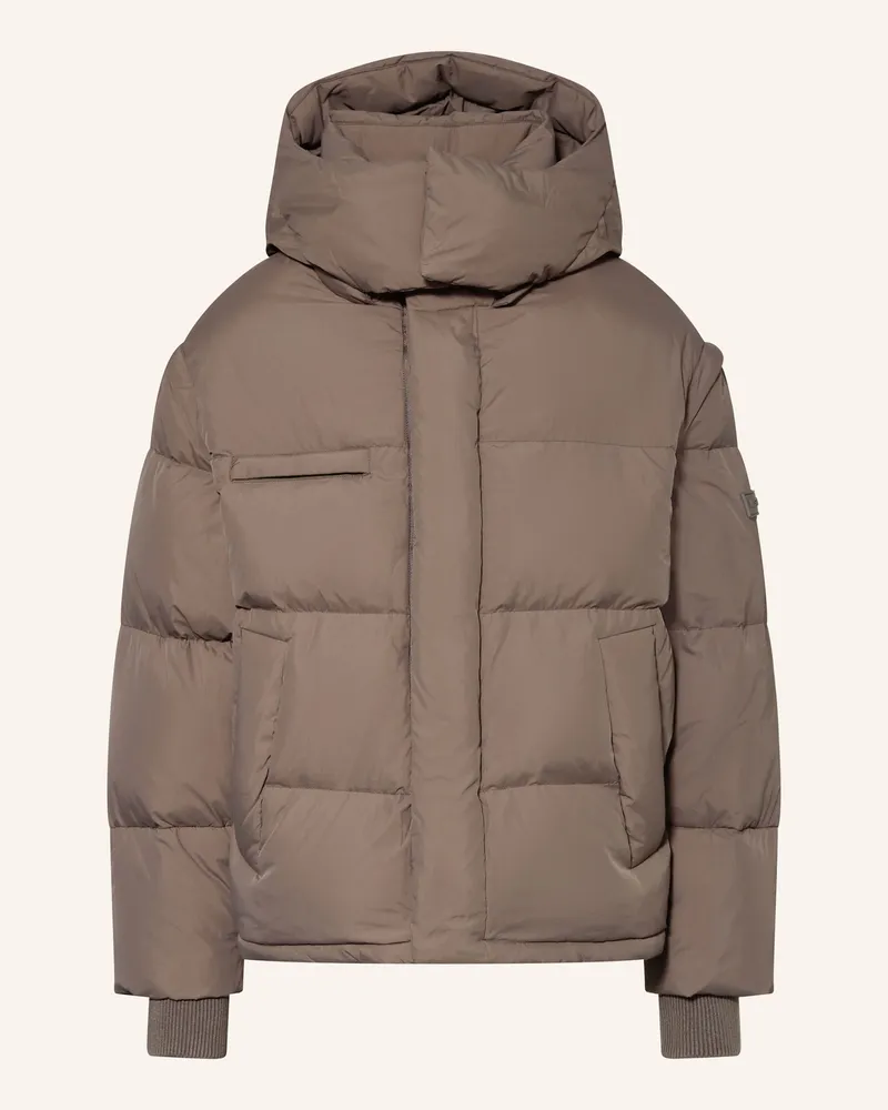 WRSTBHVR Daunenjacke DAVE V2 mit abnehmbaren Ärmeln und Kapuze Taupe