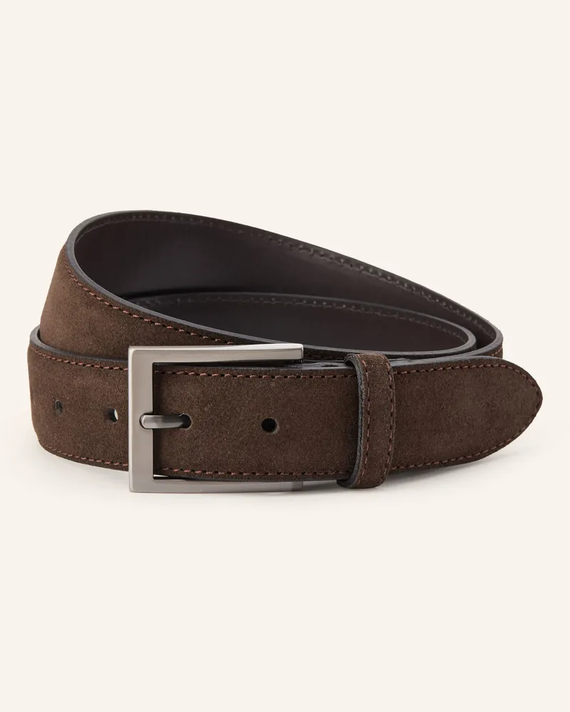 Strokesman's Ledergürtel braun Dunkelbraun