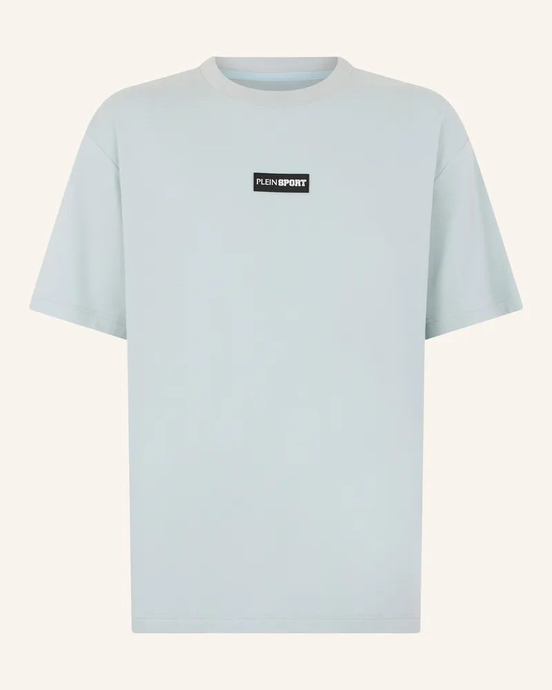 Philipp Plein Plein Sport Slub Cotton T-Shirt Scratch blau Hellblau