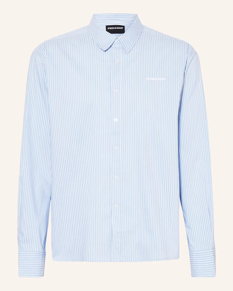 PEGADOR Hemd Raton Oversized Fit blau Hellblau