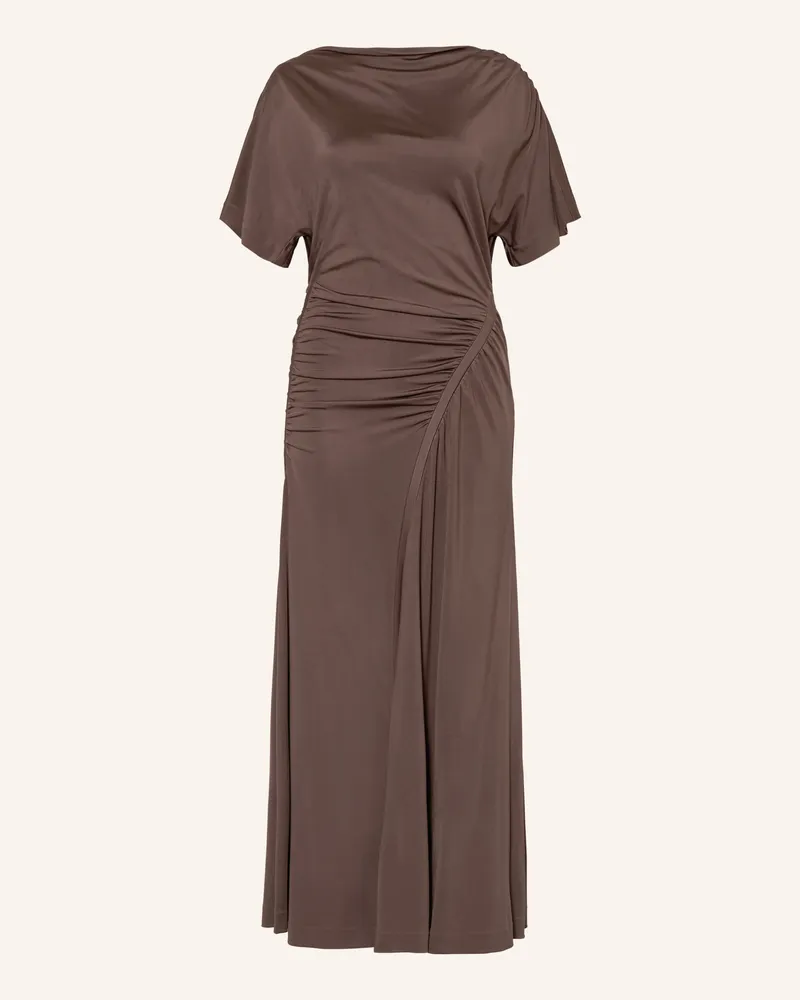 HUGO BOSS Satinkleid braun Dunkelbraun