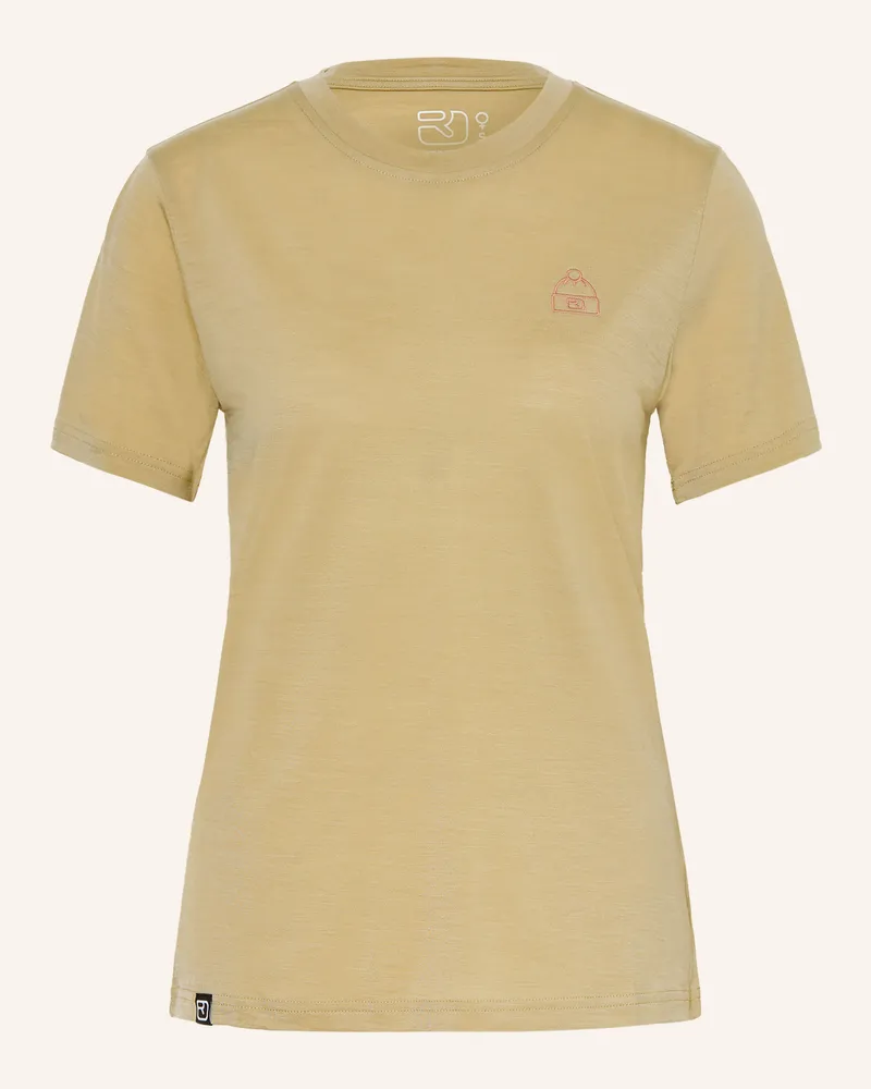 Ortovox Funktionsshirt 150 Cool Beanie Ts Mit Merinowolle beige Oliv